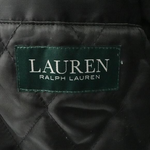 Lauren Ralph Lauren Car Coat Mens 58R Charcoal Wool Blend Quilted Lined Zip Bib - Picture 3 of 15